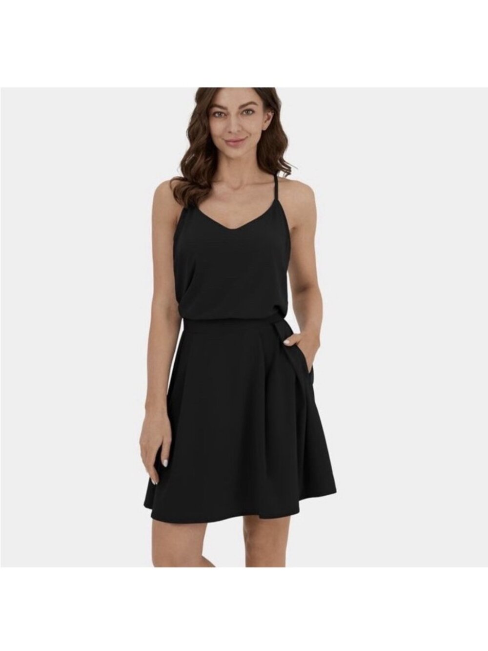 NWT HALARA Breezeful Cut Out Pocket Pleated Mini Quick Dry Casual Dress Women XL
